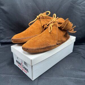 Vintage Minnetonka, Women's Moccasin Brown Suede No Sole Style 482 Size 8.5
